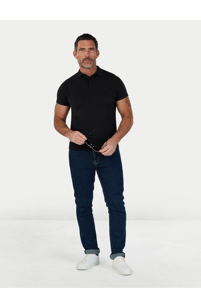 Raging Bull Short Sleeve Knitted Polo Shirt, Alternate, color, Black