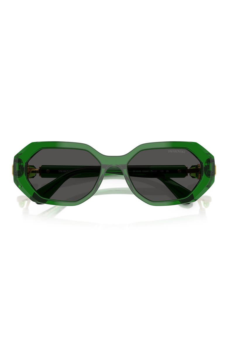 54mm Irregular Sunglasses, Alternate, color, TRANSPARENTT GREEN