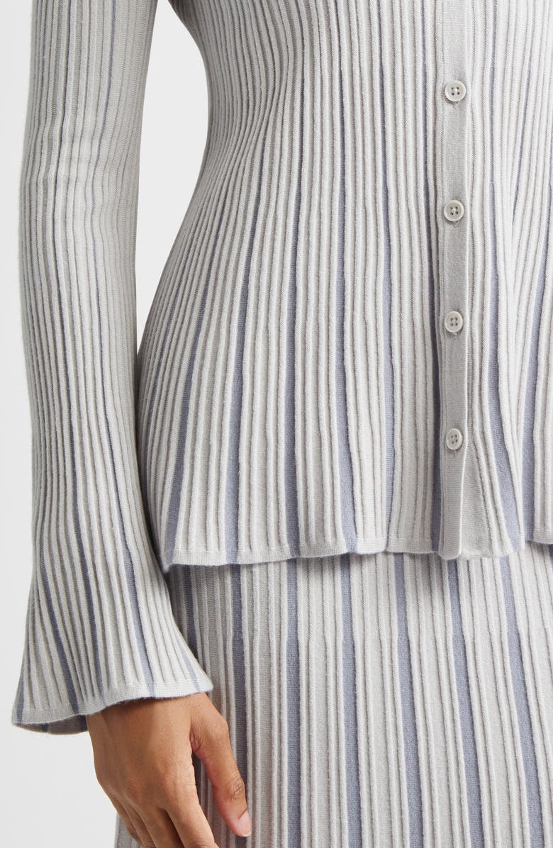 Emporio Armani Plated Cardigan, Alternate, color, Pearl