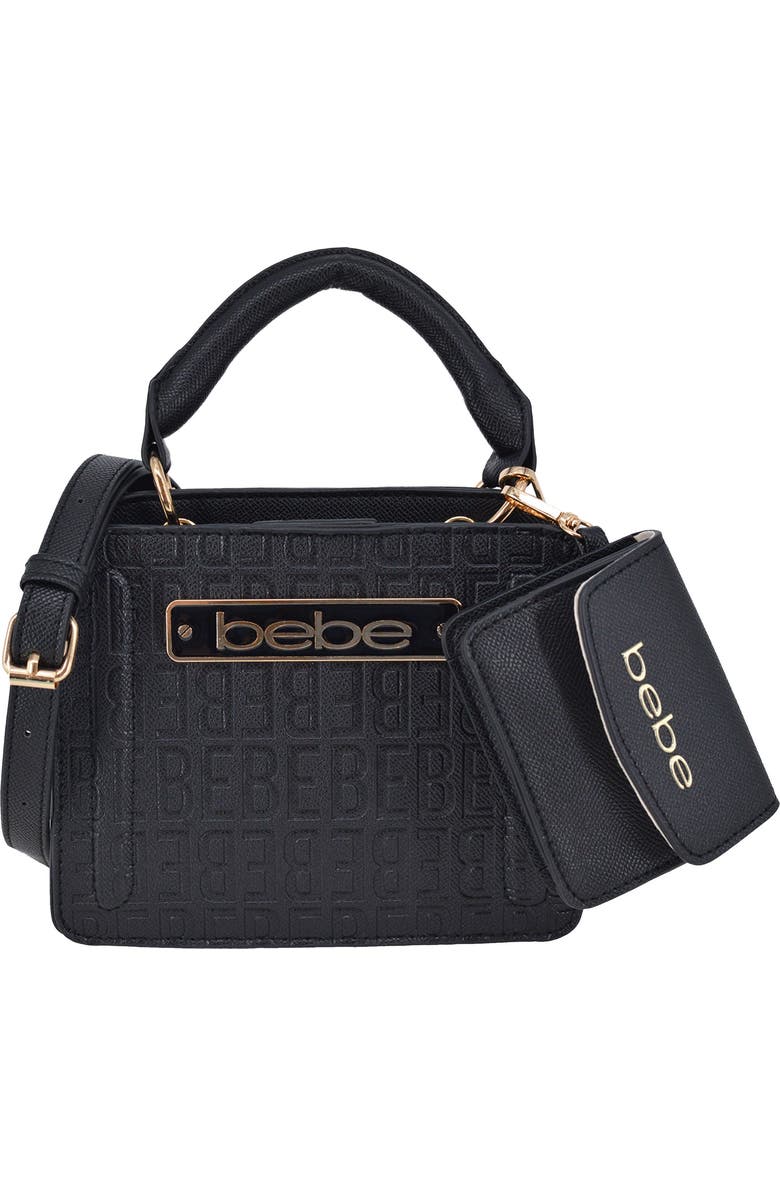 bebe Thea Mini Satchel with Pouch, Main, color, Black
