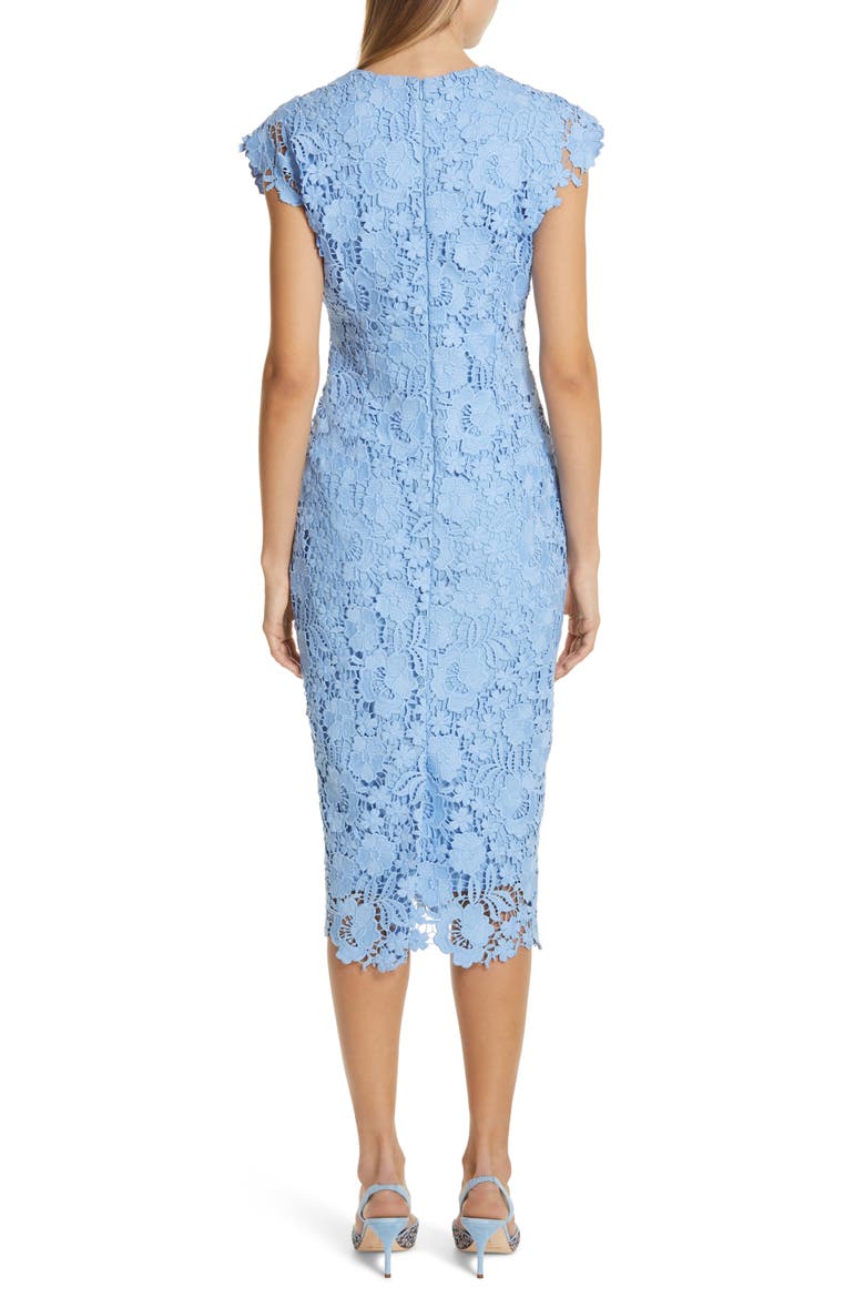 Fitted Floral Guipure Lace Dress, Alternate, color, SKY