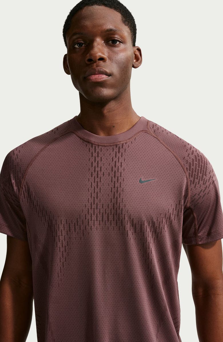 Nike Stride Dri-FIT ADV Short-Sleeve Running Top, Alternate, color, Tattoo/ Burgundy Crush