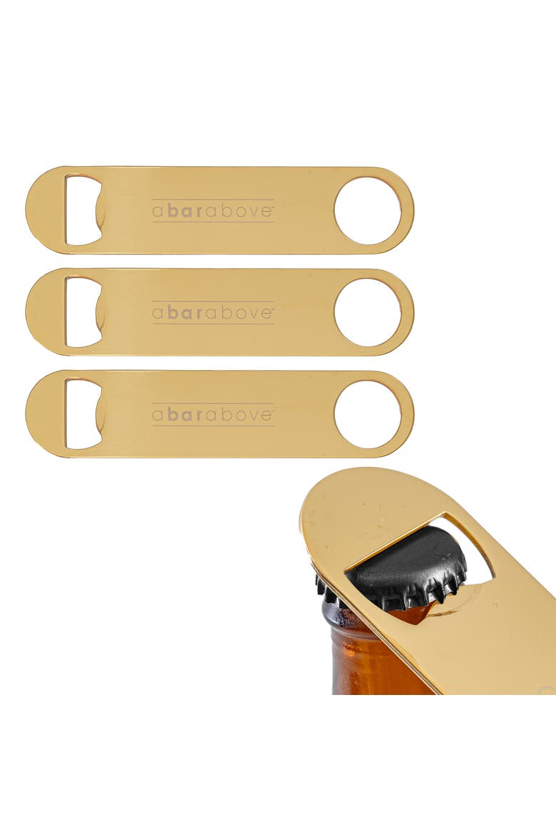 Gold Bar Blade Bottle Openers, 3 Pack, Main, color, Stainless Steel