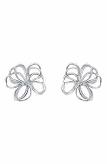 Wire Flower Stud Earrings