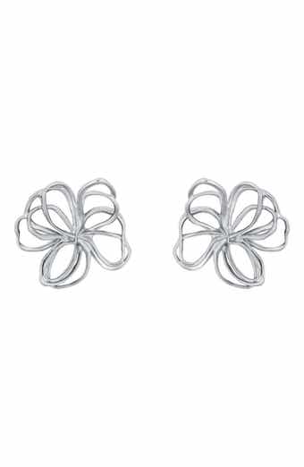 Wire Flower Stud Earrings