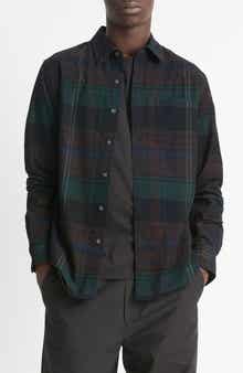 Vince Sierra Plaid Corduroy Button-Up Shirt