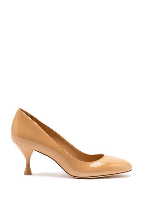 Larroude Michelle Leather Low-heel Pumps In Tan