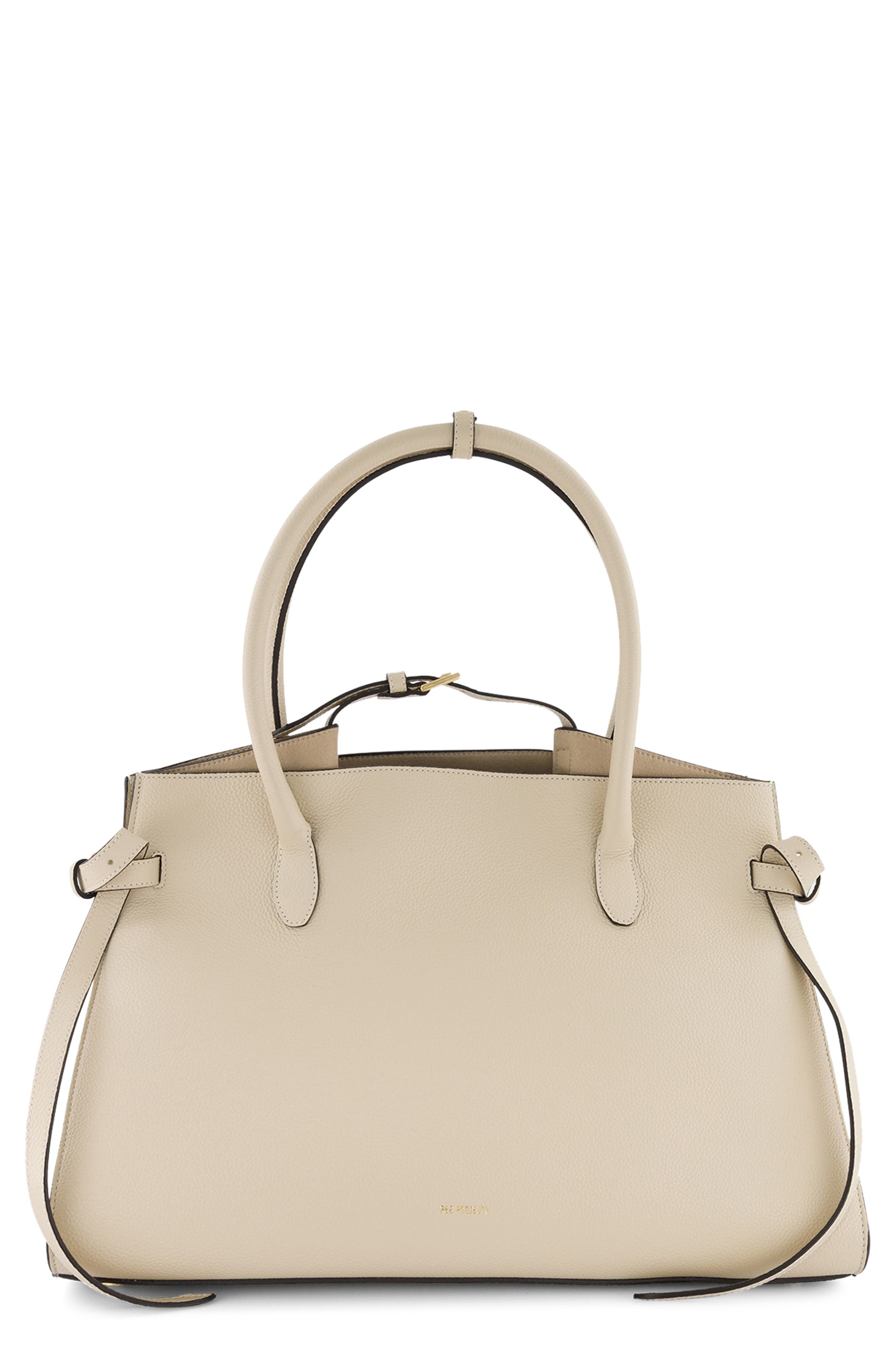 Ree Projects Large Bette Leather Tote, Main, color, Beige