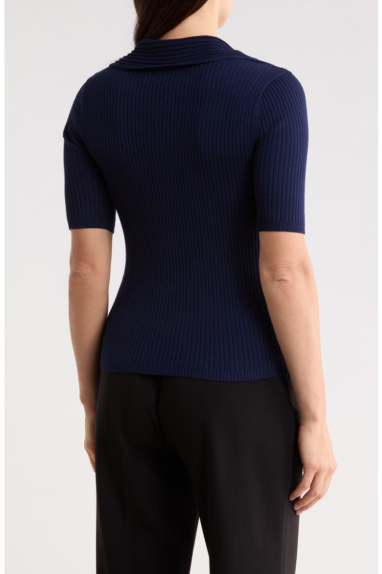 Elbow Length Sleeve Polo, Alternate, color, DARK NAVY