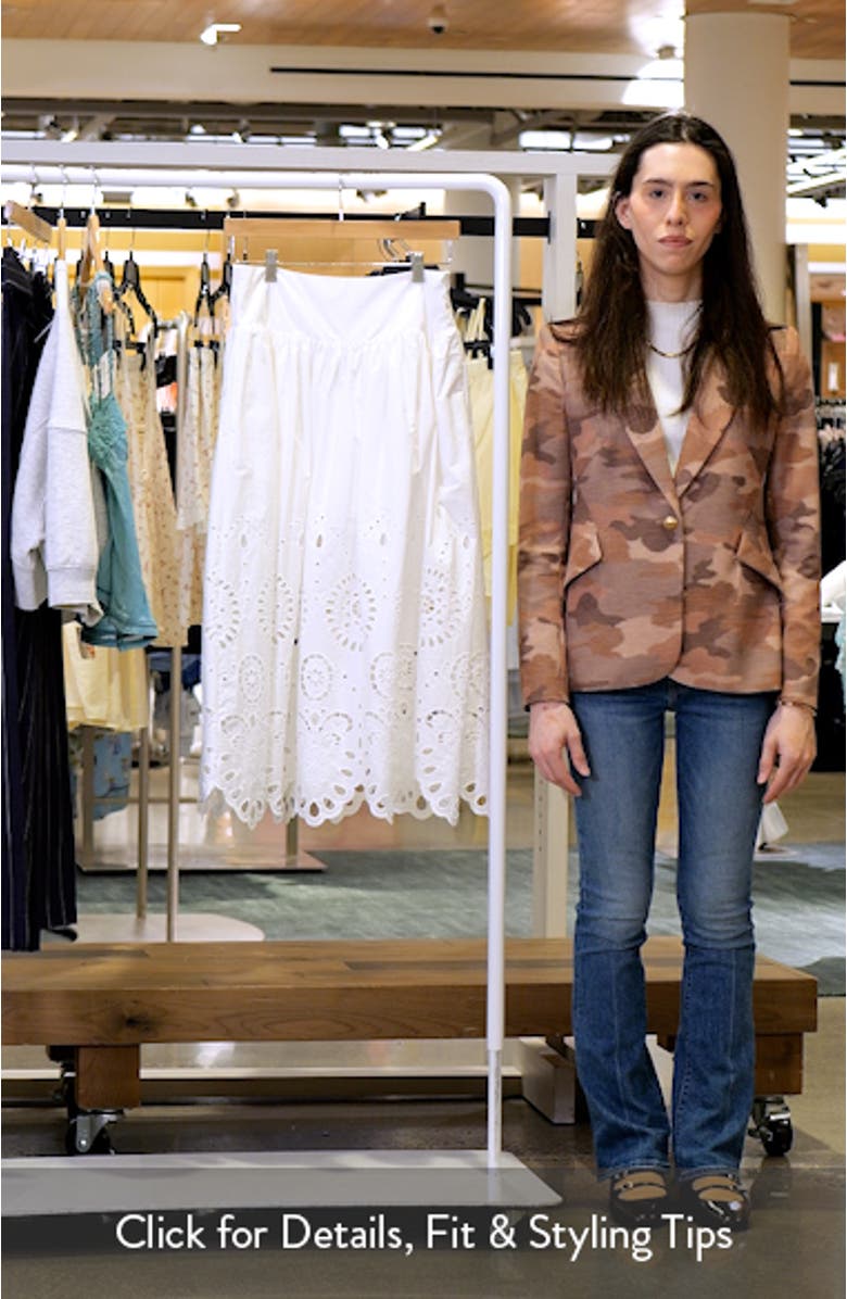 Cotton Eyelet Detail Midi Skirt, sales video thumbnail