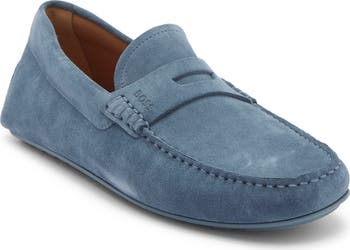 BOSS Mens Noel Mocc Suede Moccasins Penny Loafer Light Blue EU 42 BOSS Mens Noel Mocc Suede Moccasins Penny Loafer Light Blue  main image 4