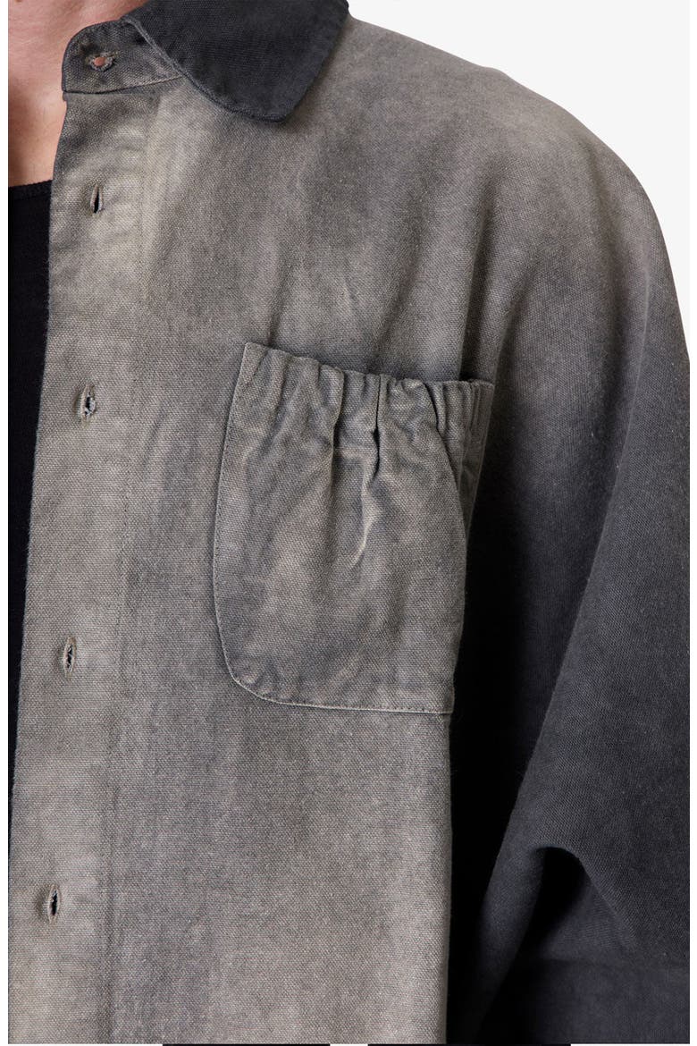 Spray Denim Button-Up Shirt, Alternate, color, WASHED BLACK