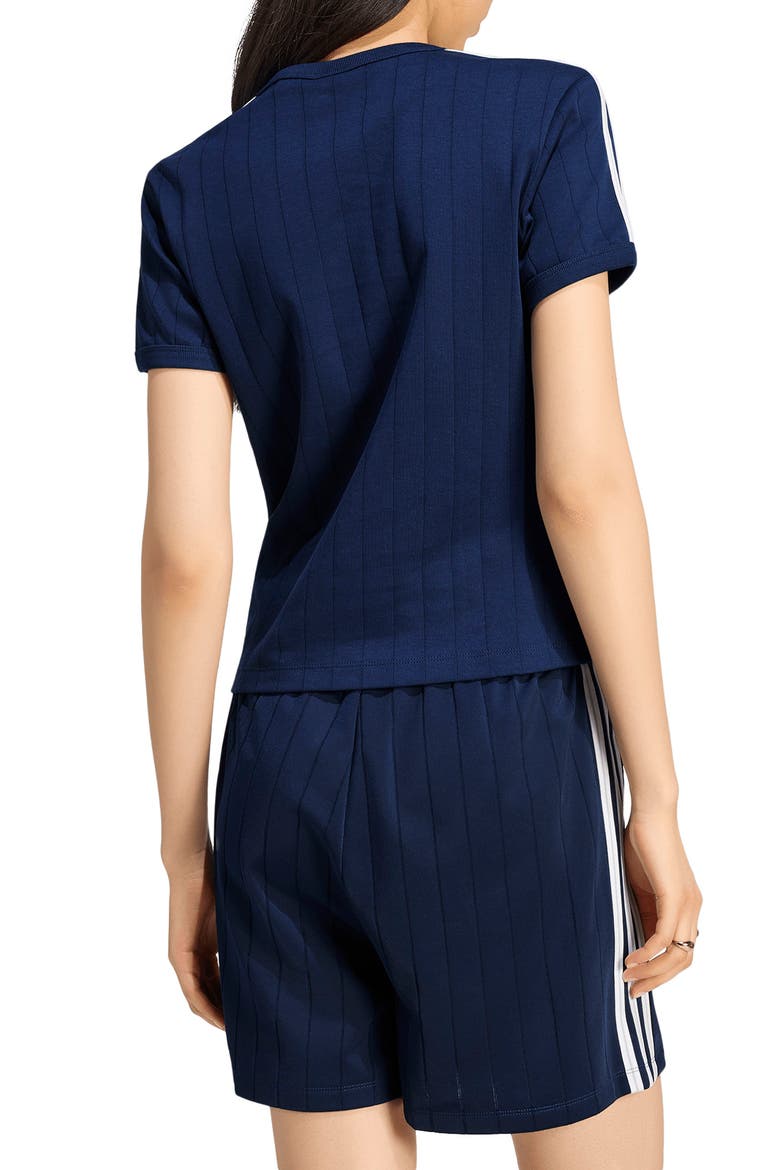 Pinstripe Slim Cotton T-Shirt, Alternate, color, NIGHT INDIGO/ WHITE/ GREY TWO