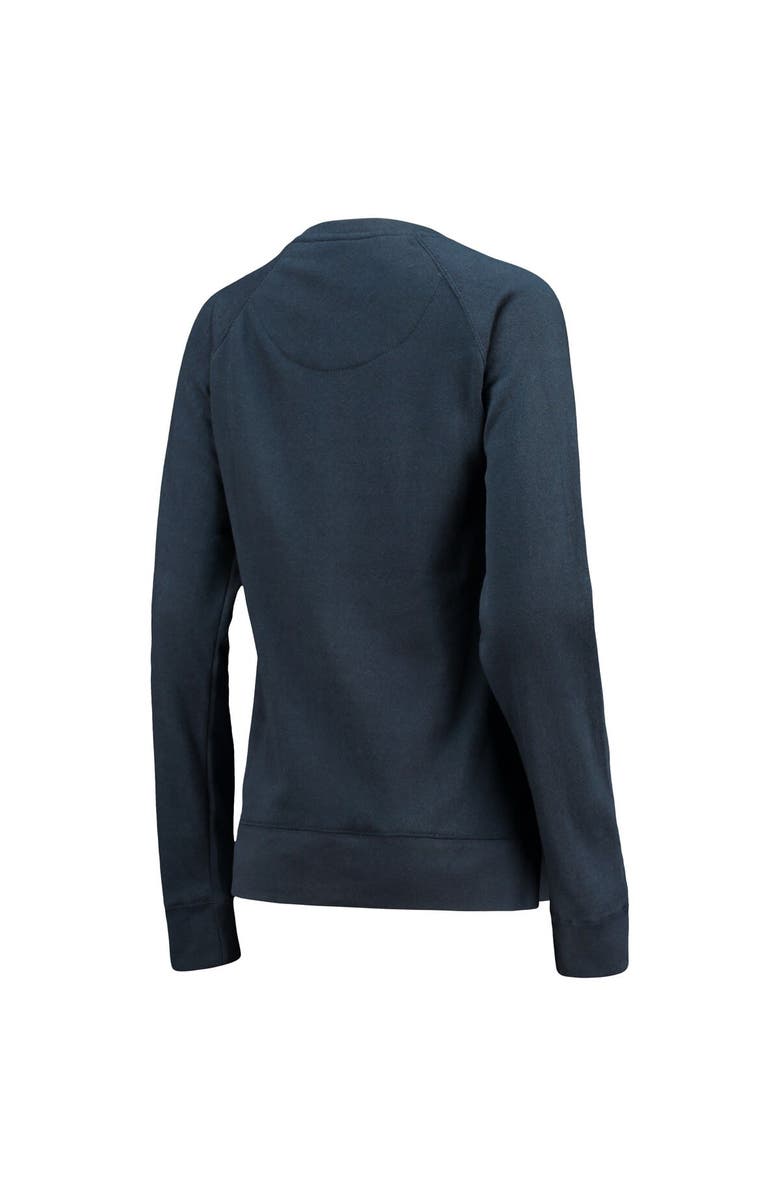 PRESSBOX Women's Pressbox Navy Auburn Tigers Dallas Animal Print Raglan Pullover Sweatshirt, Alternate, color,