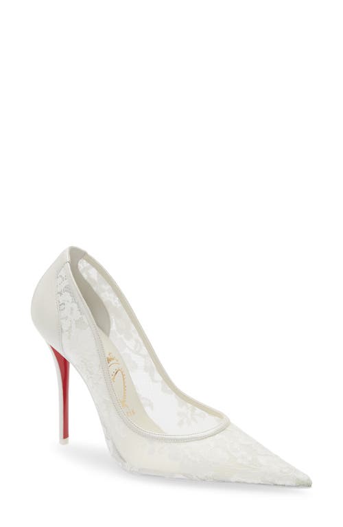 Christian Louboutin Miss Z Pointed Toe Pump in Bianco/snow at Nordstrom, Size 41