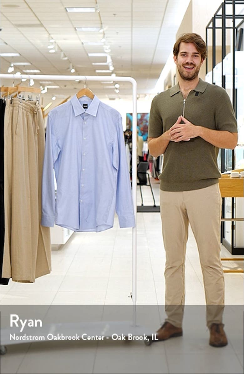 Hank Slim Fit Houndstooth Check Stretch Cotton Dress Shirt, sales video thumbnail