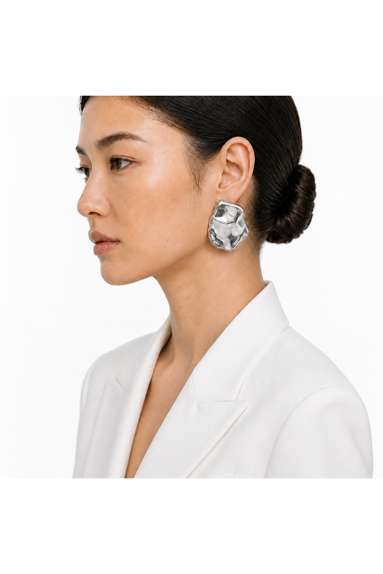 Hallie Wavy Statement Earrings, Alternate, color, Gold