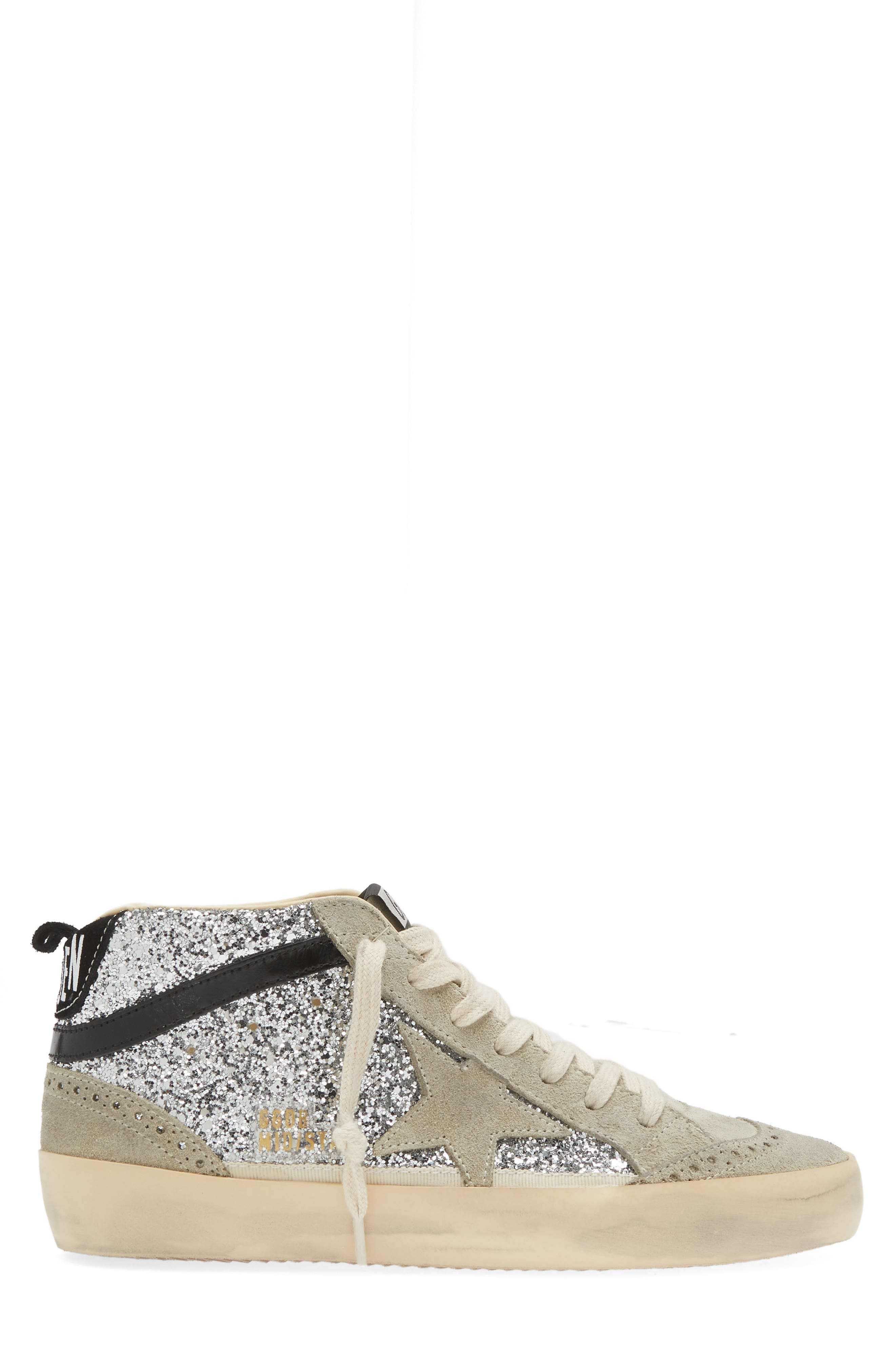 Golden Goose Mid Star Glitter Sneaker, Alternate, color, 