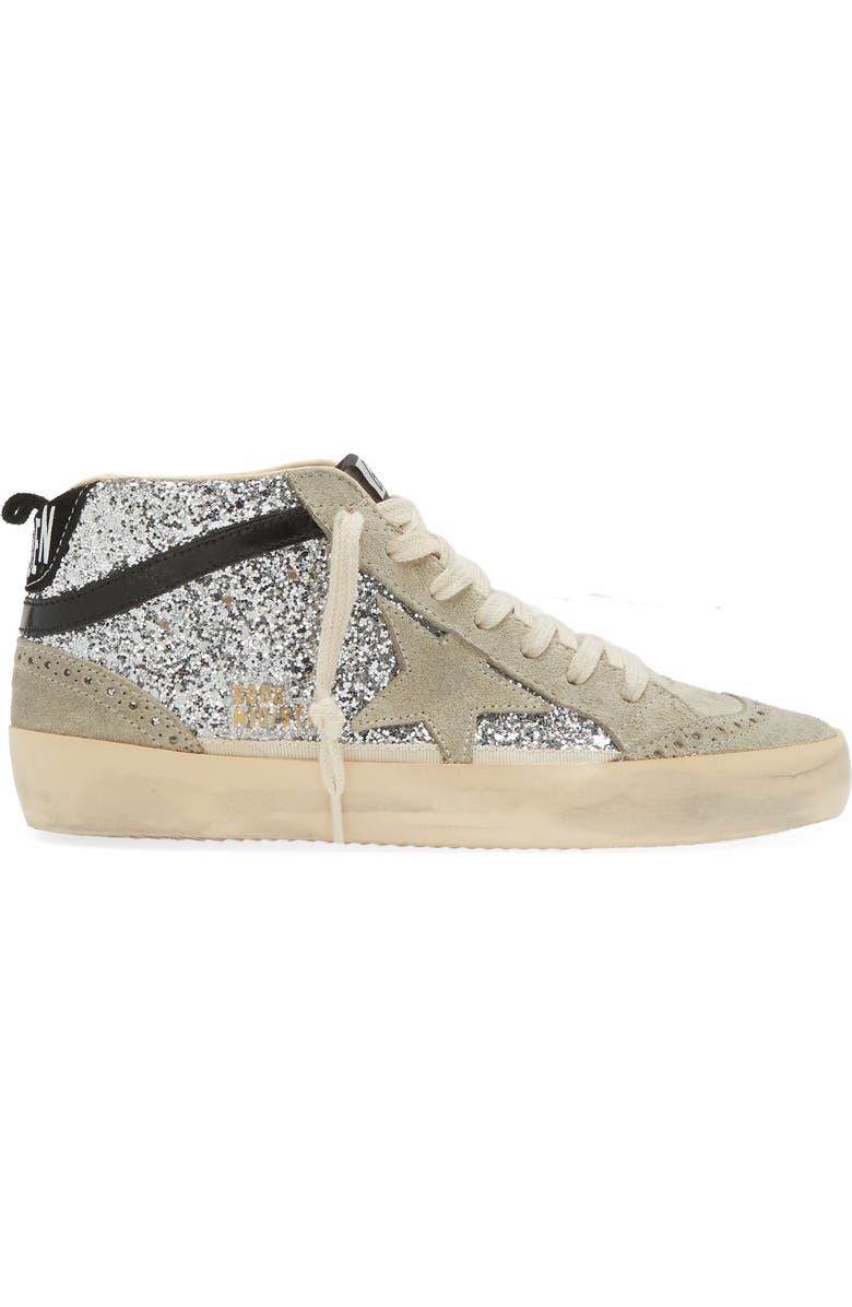 Golden Goose Mid Star Glitter Sneaker, Alternate, color,