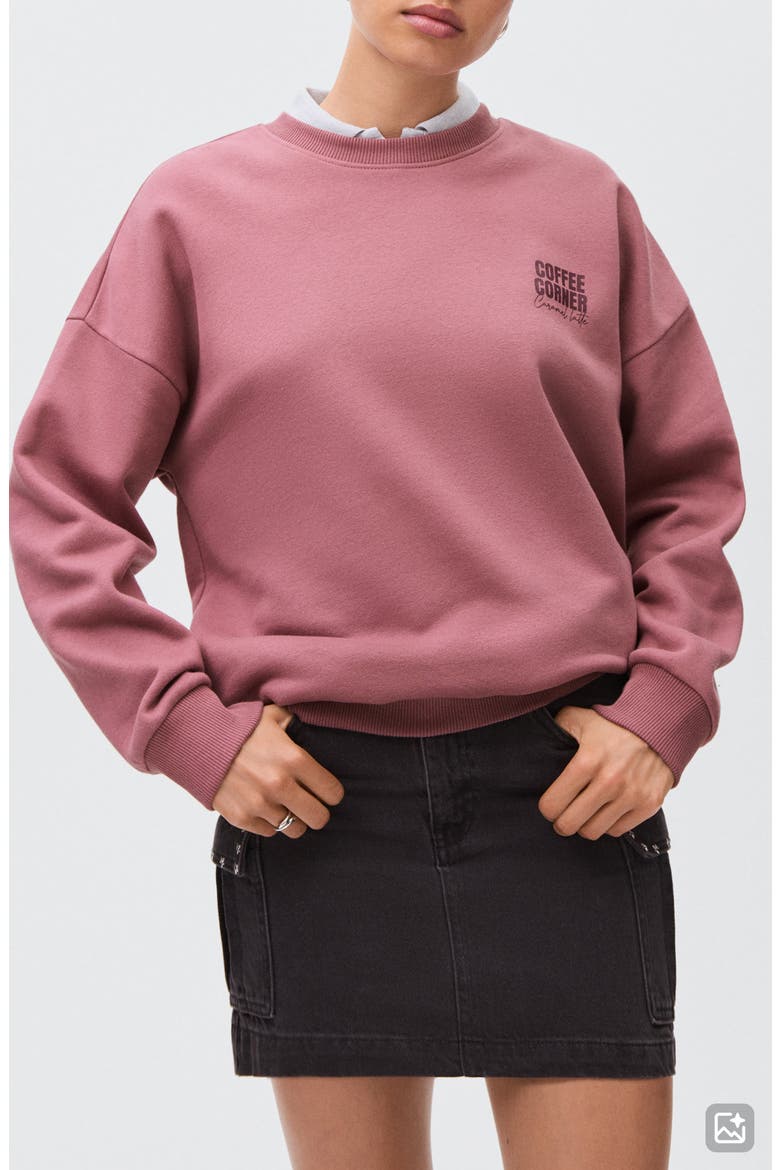 Oversize Graphic Sweatshirt, Main, color, PASTEL PINK