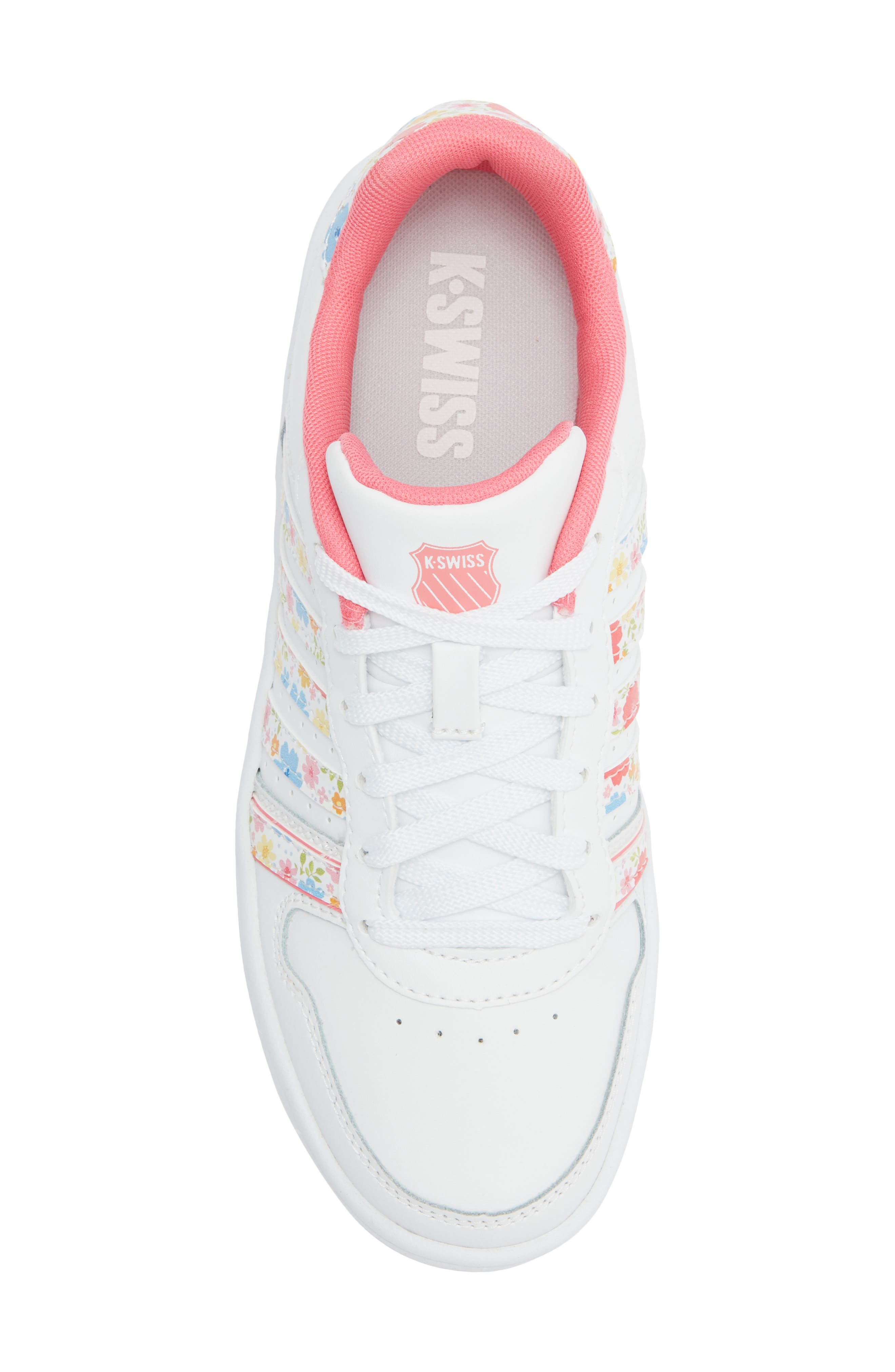 K-Swiss Court Palisades Sneaker, Alternate, color, White/ Flower/ Pink Lemonade-M
