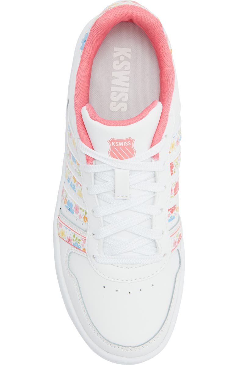 K-Swiss Court Palisades Sneaker, Alternate, color, White/ Flower/ Pink Lemonade-M