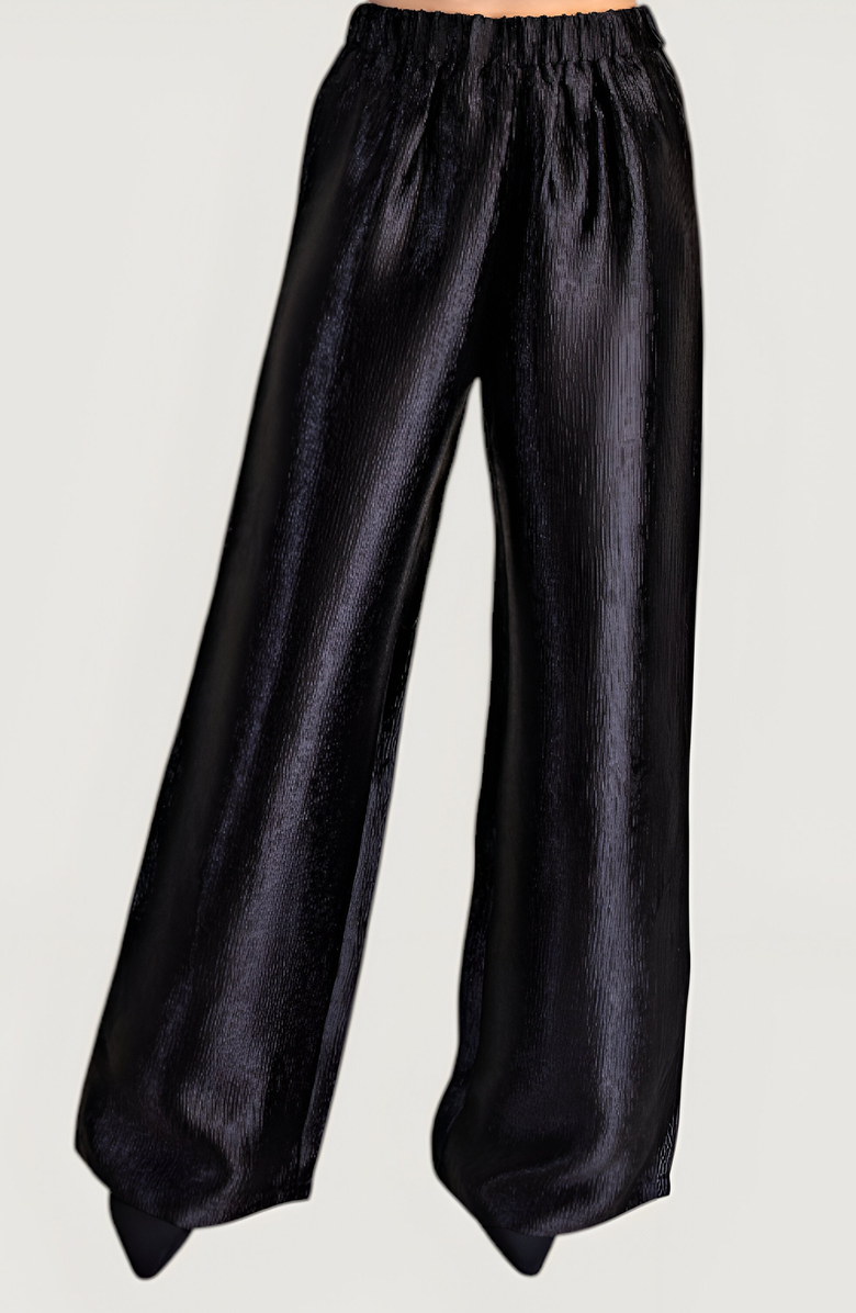 Modenaire Wide Leg Satin Pants with Elastic Waist and Flowing Full-Length Fit, Alternate, color,