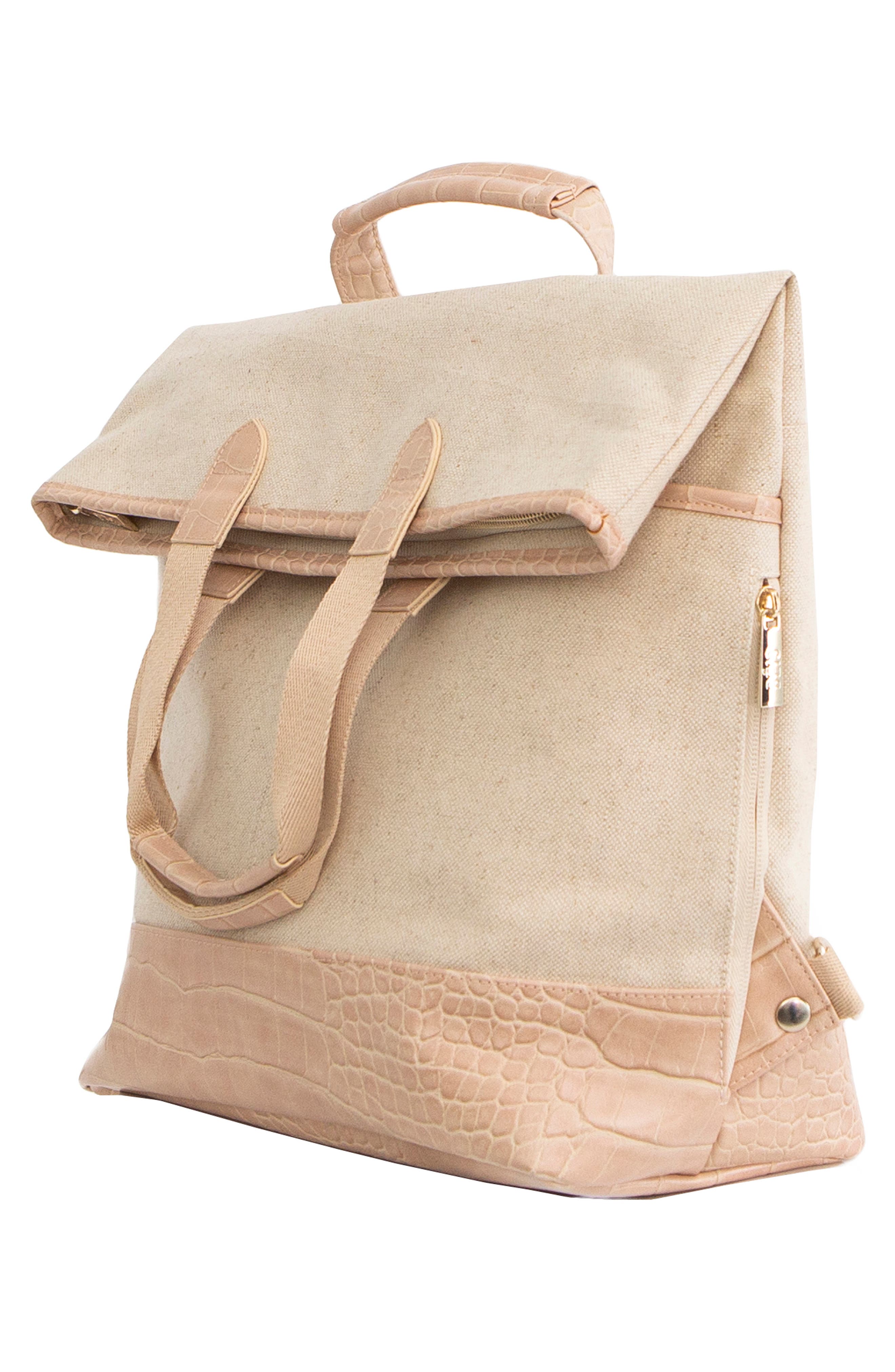 The Everyday Convertible Backpack, Alternate, color, BEIGE CROC