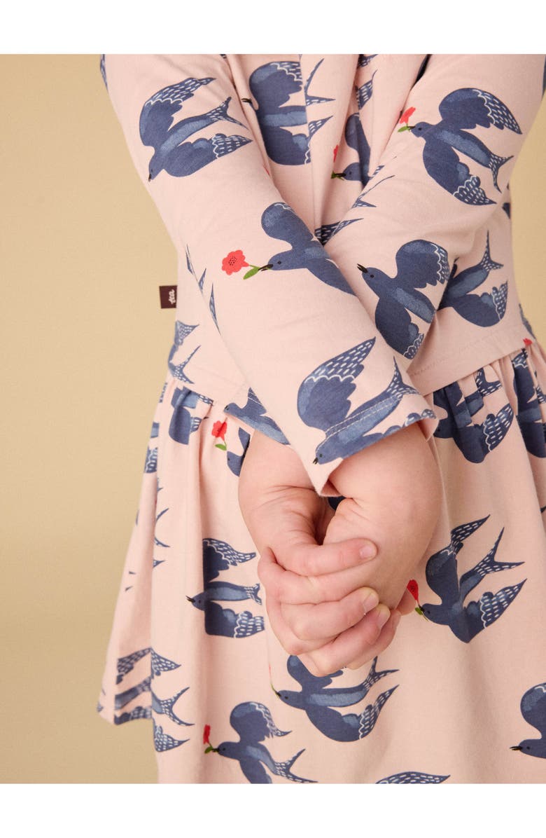 Tea Collection Printed Pocket Play Dress, Alternate, color, Magpies & Flowers