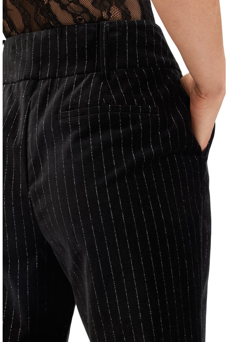 Sevenh Metallic Flare Velvet Pants, Alternate, color, BLACK