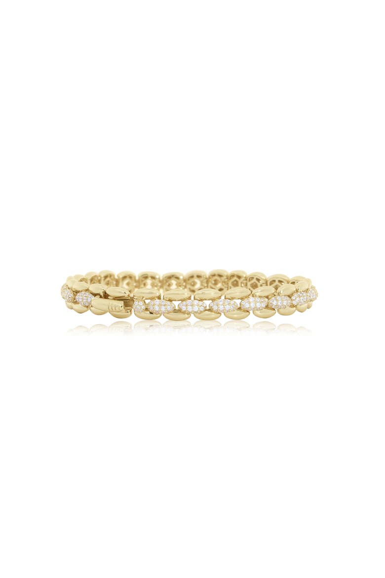 CZ Interlocking Bracelet, Alternate, color, Gold Plated Sterling Silver