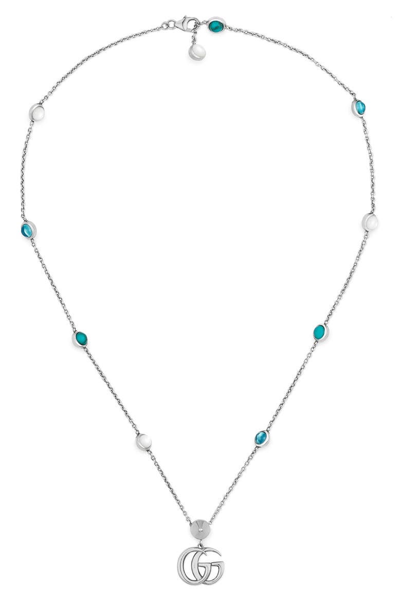 GG Pendant Necklace, Main, color, STERLING SILVER