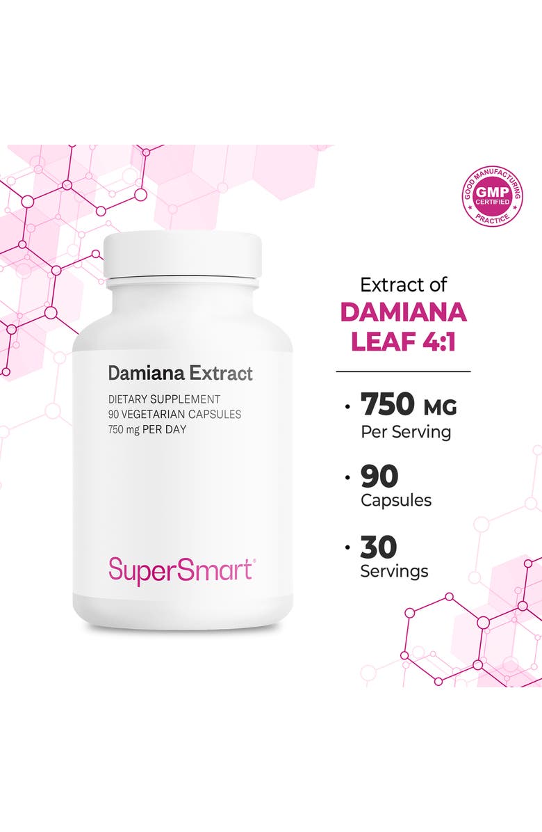SuperSmart Damiana Extract 750mg, Alternate, color, NO COLOR