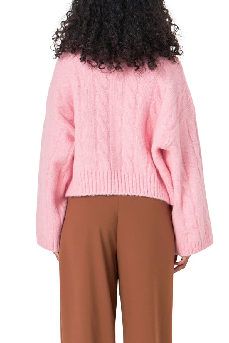 Cable Stitch Sweater, Alternate, color, PINK