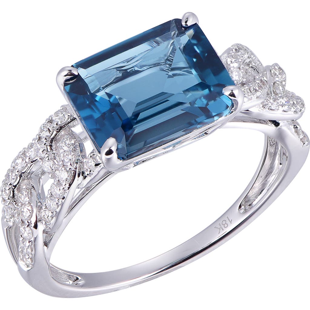 Kahn High Jewelry London Blue Topaz Ring With Diamonds In London Blue