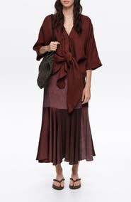 Bimba y Lola Fluid Patchwork Midi Skirt