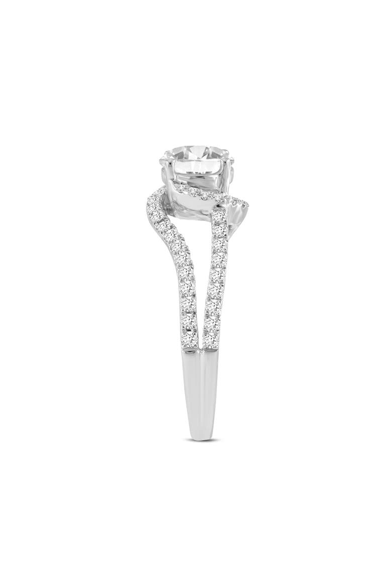 Clemence 14K White Gold Round Cut Lab Grown Diamond Spiral Halo Engagement Ring - 1.5 Ct, Alternate, color, 14K White Gold