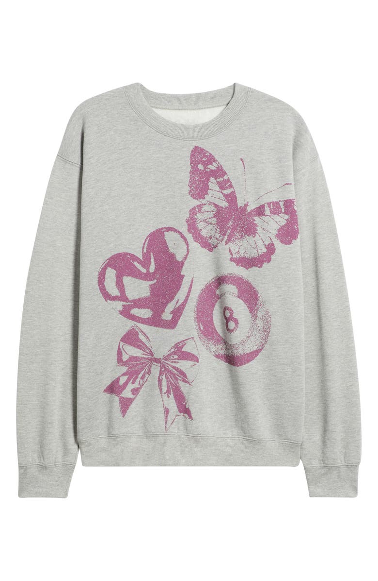 GOLDEN HOUR Eight Ball Collage Graphic Sweatshirt, Alternate, color, Heather Grey