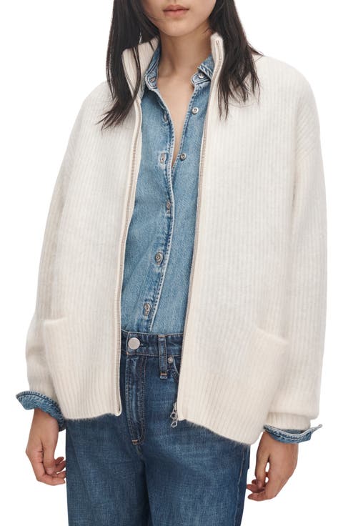 Jada Brushed Cashmere Full Zip Cardigan