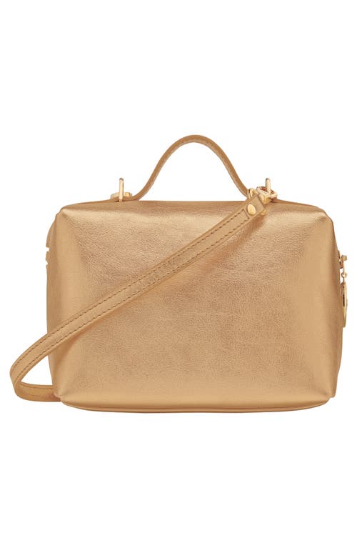 Longchamp Extra Small Le Pliage Xtra Gold Leather Crossbody Bag In Gold