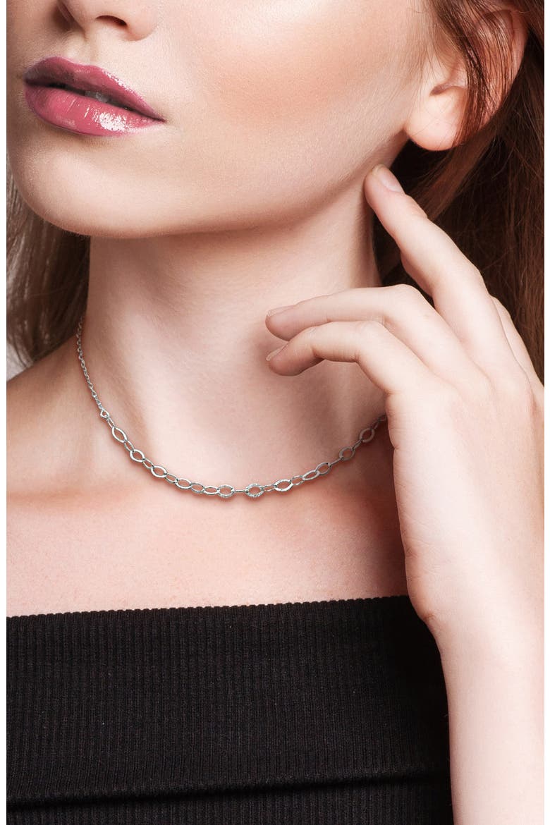 Oval Link Chain Necklace, Alternate, color, SILVER