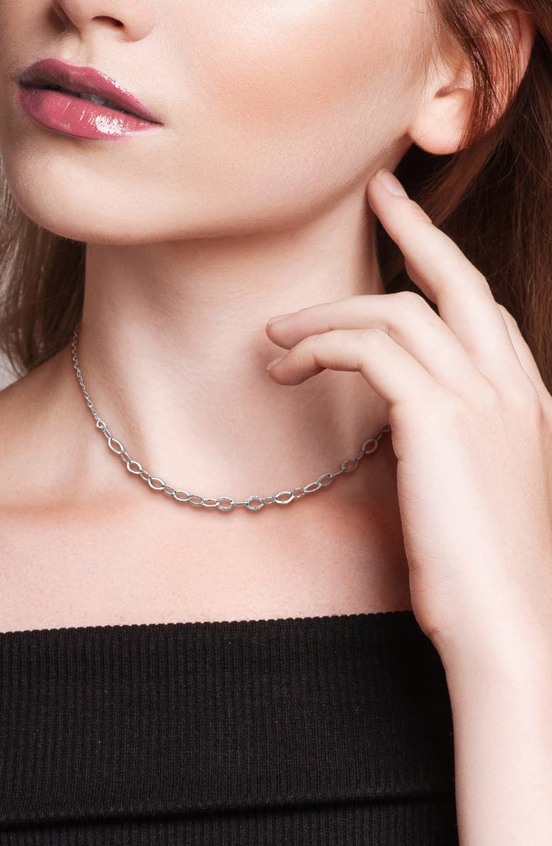 DELMAR Oval Link Chain Necklace, Alternate, color, Silver