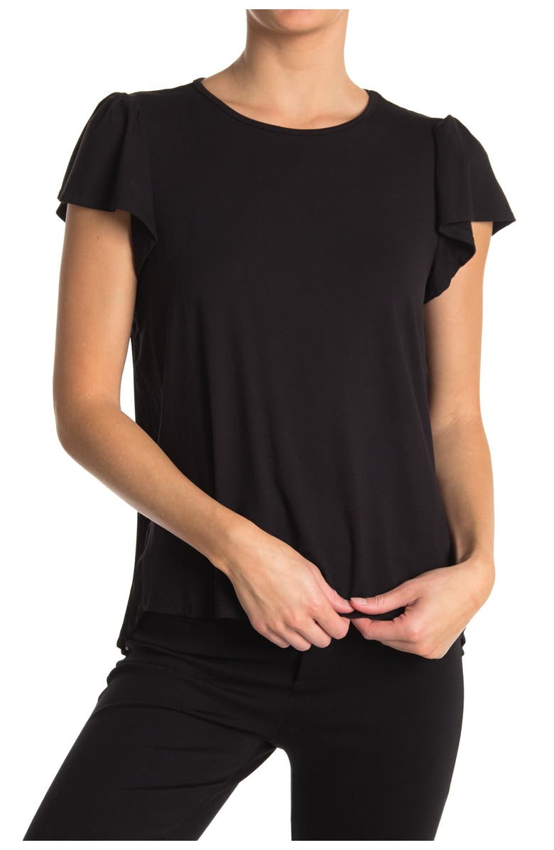 Catherine Catherine Malandrino Pleated Back Flutter Sleeve Top, Main, color,