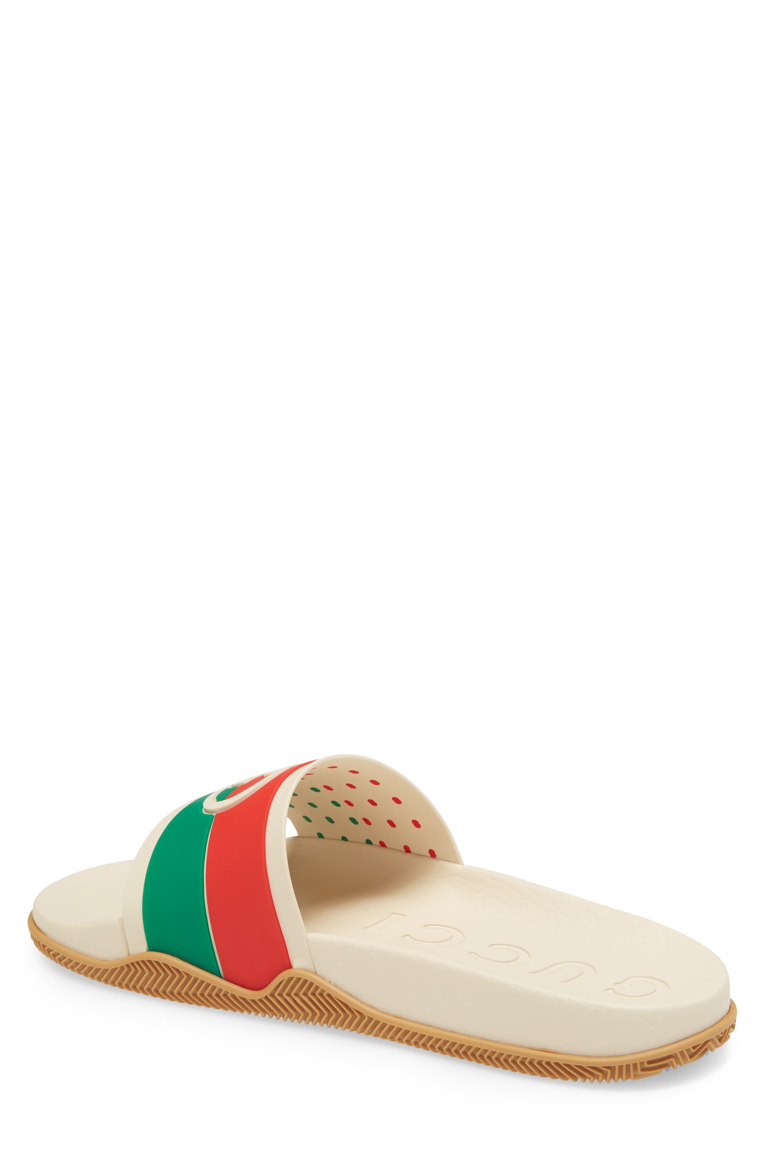 Agrado Slide Sandal, Alternate, color, CREAM/RED/GREEN