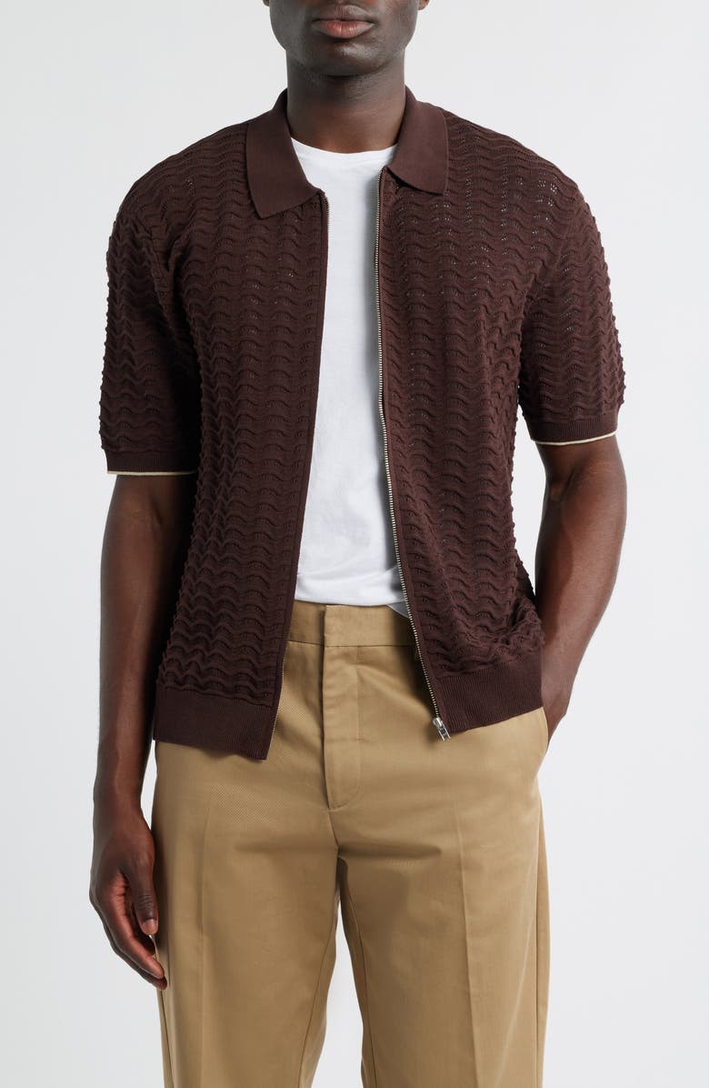 NN07 Gustav 6636 Full Zip Top, Main, color, Coffee