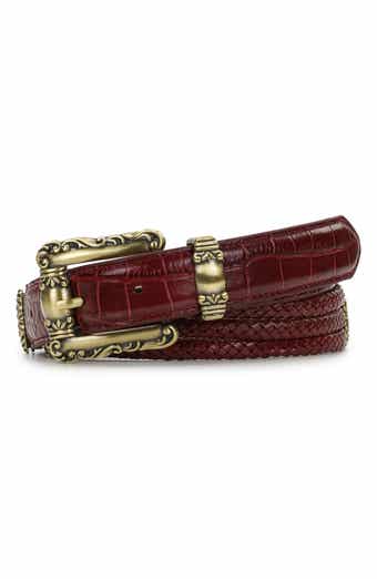 Barni Distressed Croc-Embossed Leather