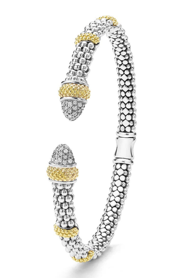 Caviar Lux 2-Tone Caviar Diamond Versa Torque Bracelet, Alternate, color, TWO TONE