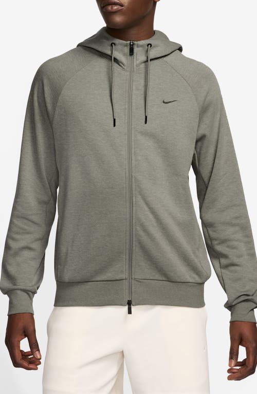 Nike Men's Primary Fleece Dri-fit Uv Full-zip Performance Hoodie In Light Army/heather