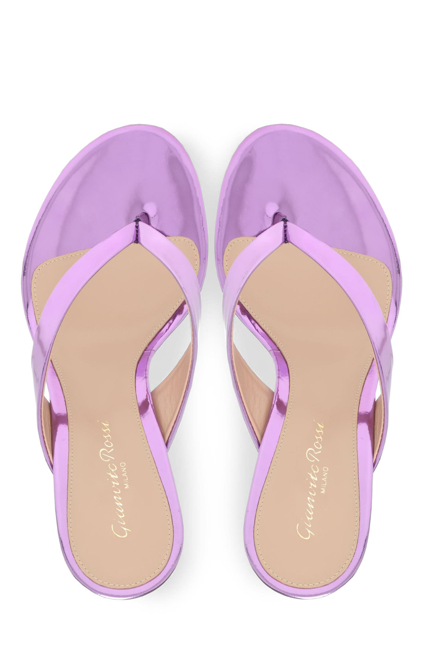Gianvito Rossi Sofia Thong, Alternate, color, Purple Calf Leather
