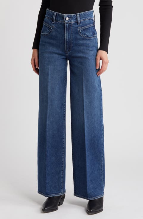Sasha Seamed Pocket High Waist Wide Leg Jeans (Uma)